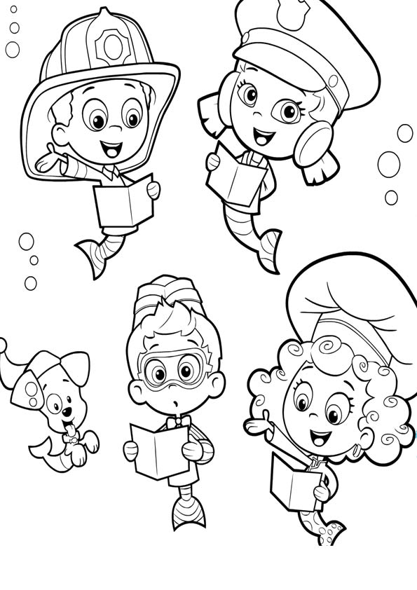 Plansa de colorat cu Bubble Guppies 17 14